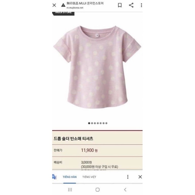 Áo Pull Bé Gái Chấm Bi Muji