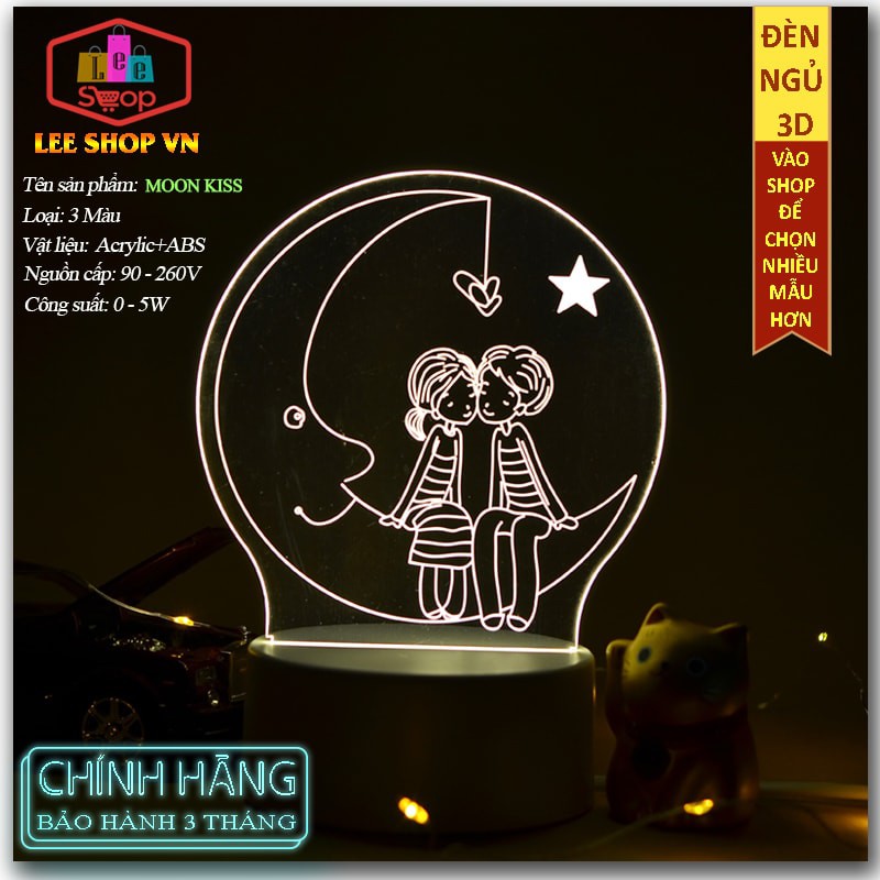 ✅[ Chính Hãng] Đèn Ngủ 3D Thay Đổi 3 Màu Sắc - Mẫu Good Night - Là Món Quà Ý Nghĩa Cho Bạn Và Người Thân Yêu