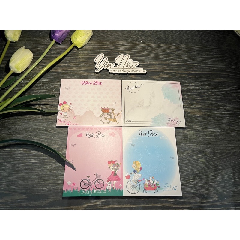 Bìa Làm Nail Box 2 Mặt ( 1 Tờ)