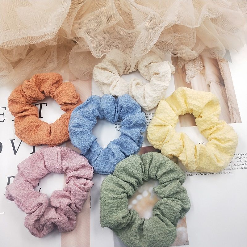 Buộc tóc voan scrunchies chất gân chấm