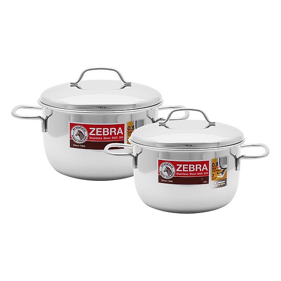 Bộ 3 nồi inox 304 Zebra Thái Lan Extreme Infinity 18+20+22cm, nhập khẩu Thái Lan-180826
