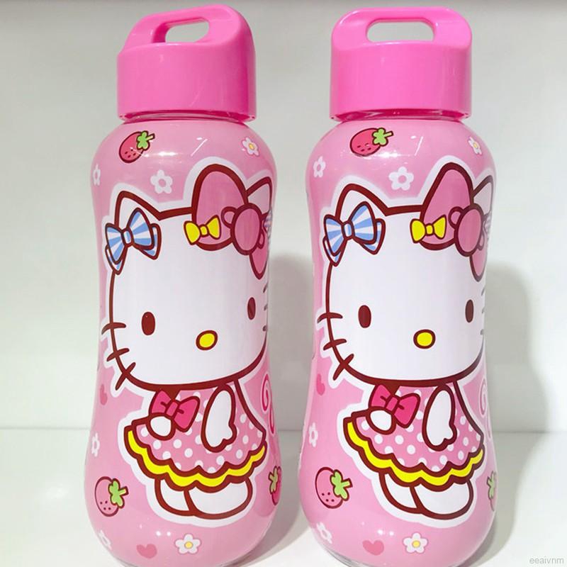 Bình uống nước chống tràn in hình Hello Kitty 350ml cho trẻ em