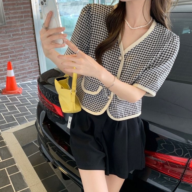 Áo Sơ Mi Ca Rô Phong Cách Xiaoxiang 185575 Áo Sơ Mi Nữ Form Rộng Hợp Thời Trang