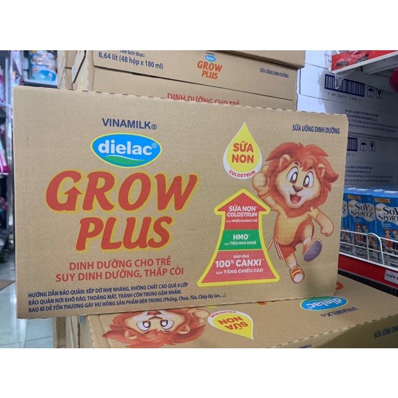 Thùng Sữa Vinamilk Dielac Grow Plus Đỏ 48x180ml mẫu mới