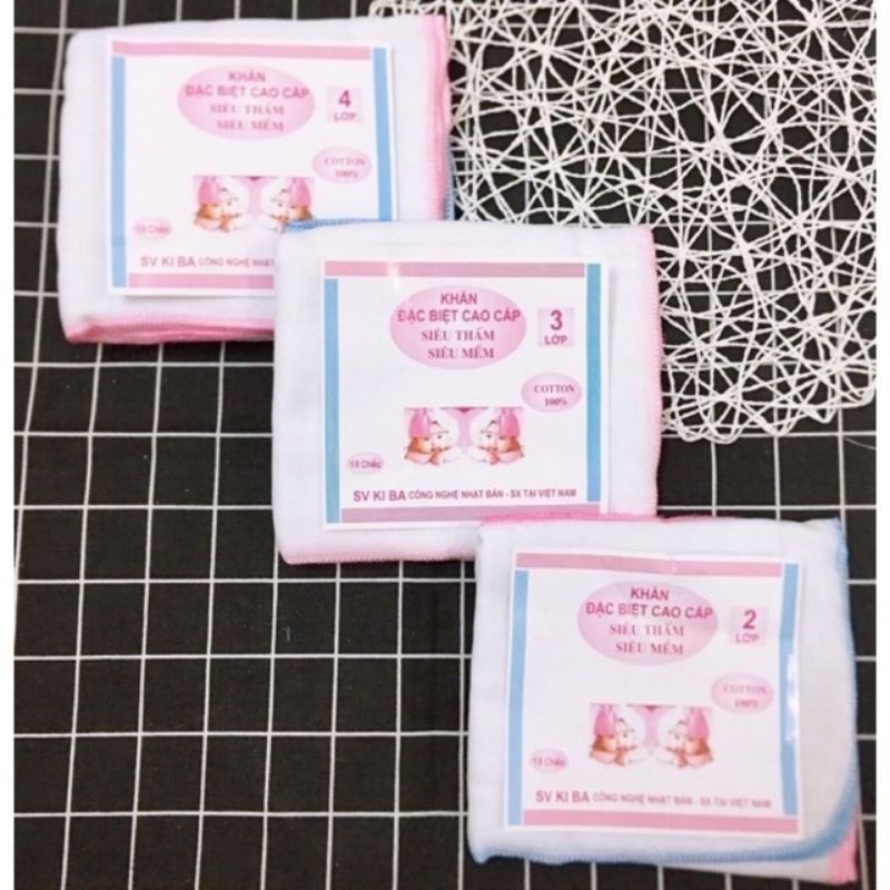 Set 10 Khăn Xô Sữa KiBa 2 Lớp 3 Lớp 4 Lớp Siêu Mềm