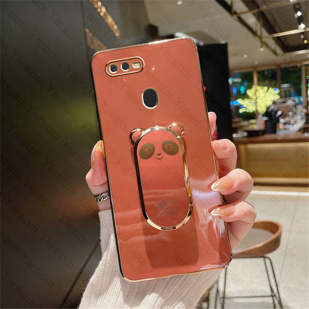 Ốp Điện Thoại Silicon Mềm Có Giá Đỡ Hình Gấu Cho Oppo A12 A5S A3S A7 A11K A1K A83 A59 A57 4G 2022 A37 F1S Realme C1 C2