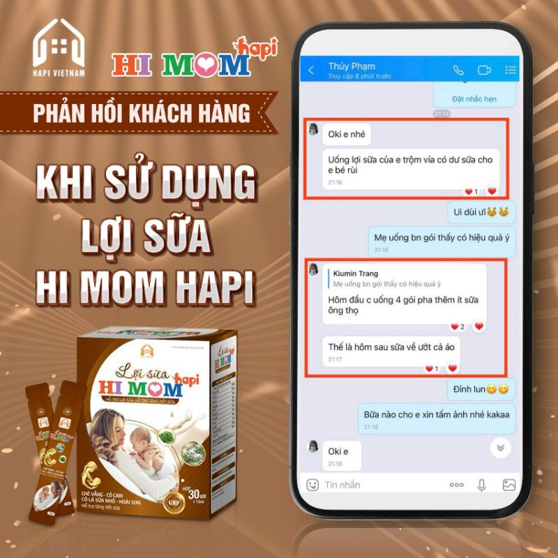 Combo 2 Hộp Lợi Sữa Hi Mom - Giúp Gọi Sữa Về, Mát Sữa, Thông Tắc Tuyến Sữa