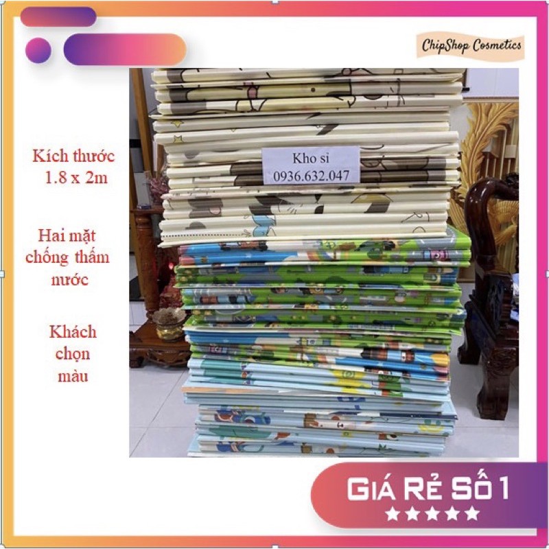 Thảm xốp PE 2 mặt tấm lót sàn chống thấm nước 1.8mX2m loại 1 - giao màu ngẫu nhiên