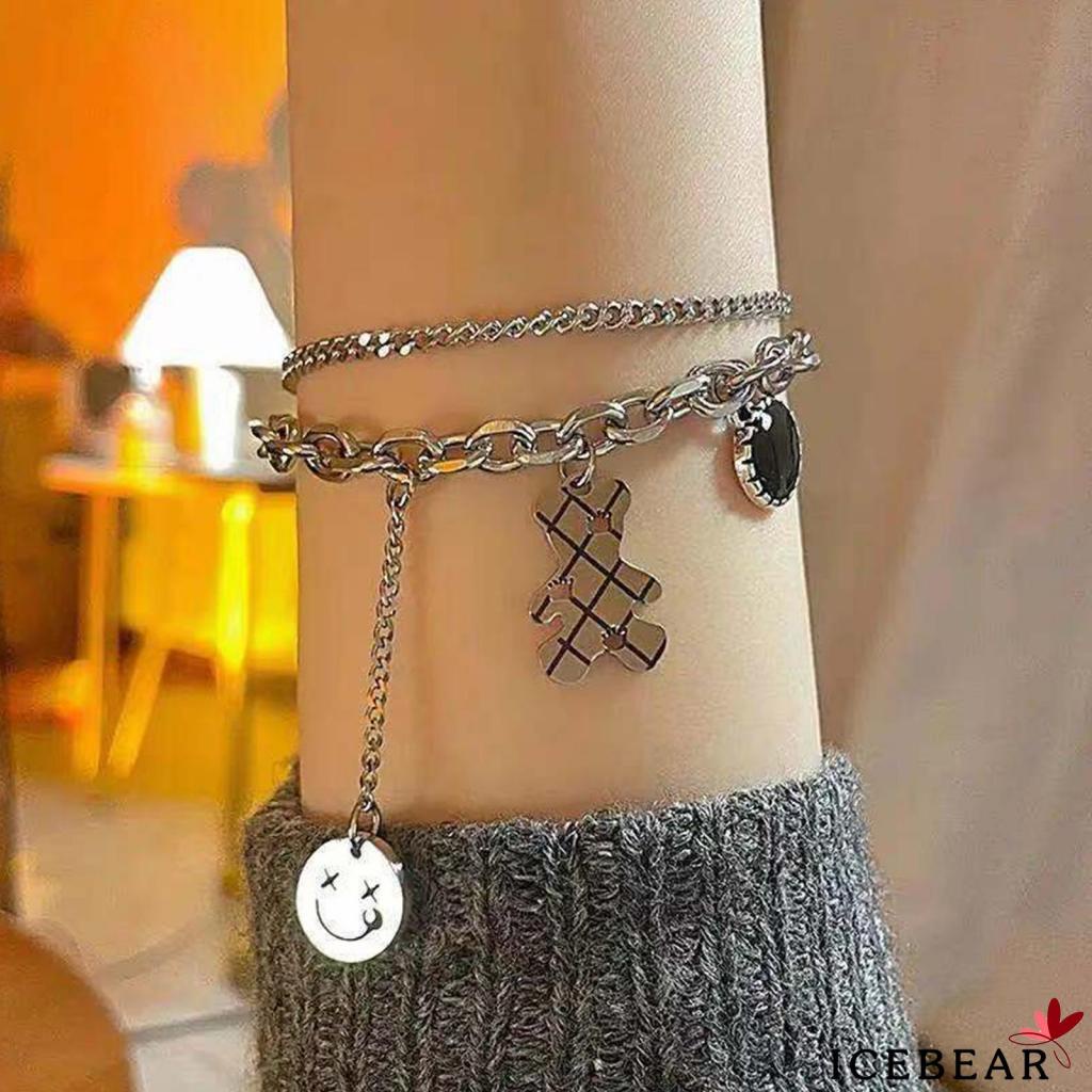 Vòng cổ hai lớp mặt hình mặt cười đơn giản cho nữ