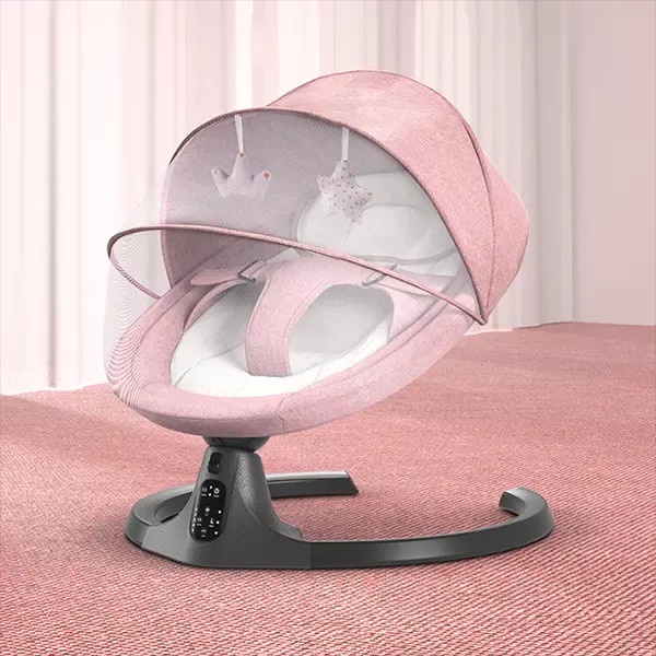 Nôi điện cho bé cảm ứng hẹn giờ CAYABE Baby Swing tự động ru bé ngủ, 12 bài nhạc, 5 mức độ đu đưa, màn chống muỗi