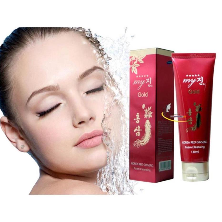 Sữa Rửa Mặt Trắng Da Làm Mờ Vết Thâm Sâm Đỏ My Gold Gingseng 130ml - Mypham_hn
