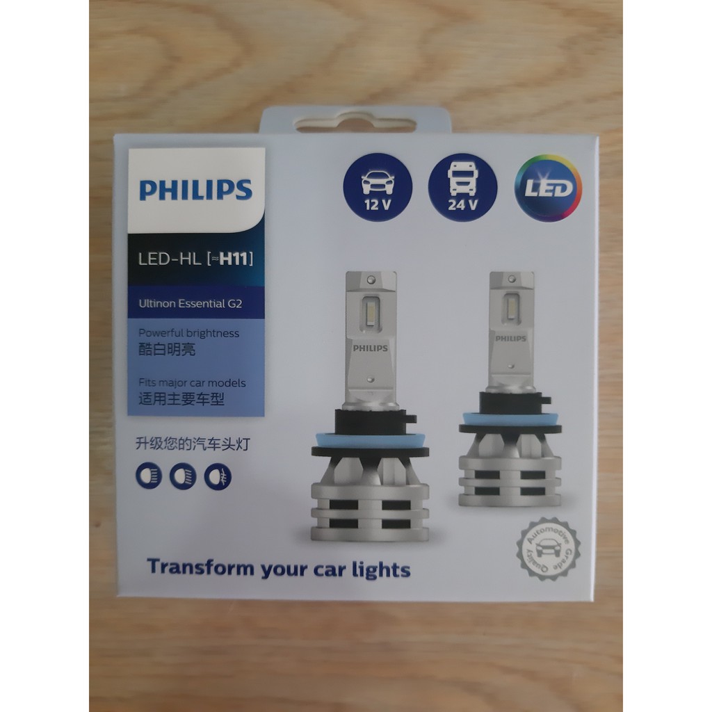 (Chính hãng PHILIPS) - H11 LED 11362UE2 X2- Bóng đèn pha Ultinon Essential LED (ẢNH THẬT)