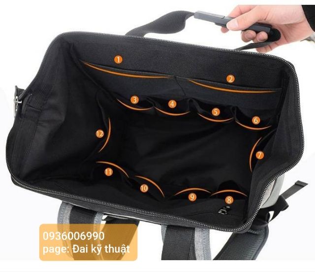 Balo đựng đồ nghề cao cấp, bền, chắc chắn, chống thấm, chịu tải trọng lớn