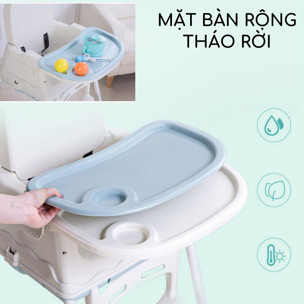 Ghế ăn dặm cho bé Umoo kèm mặt bàn ăn dặm kiểu nhật và BLW 2 chế độ chân cho bé trai bé gái từ 6 tháng