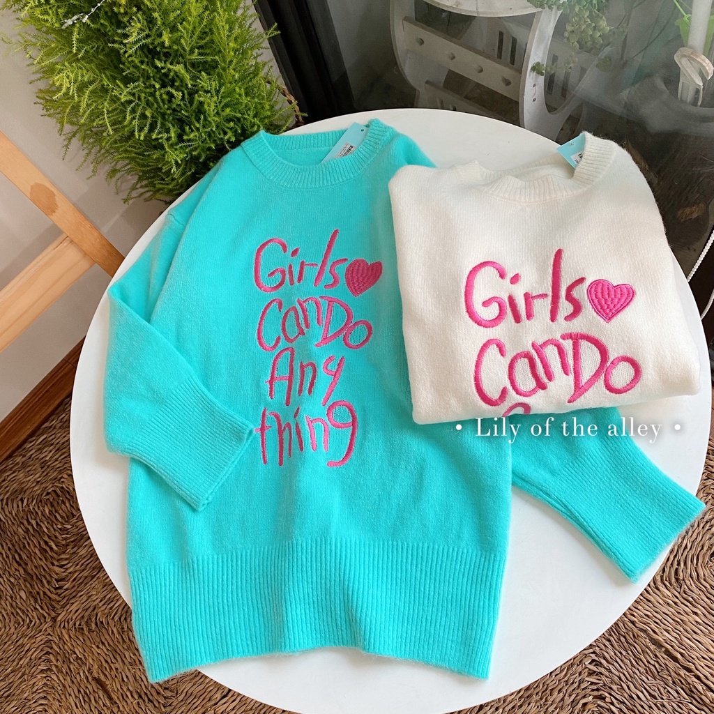 Áo len girls can do any thing Phong cách Ulzzang Hàn Quốc