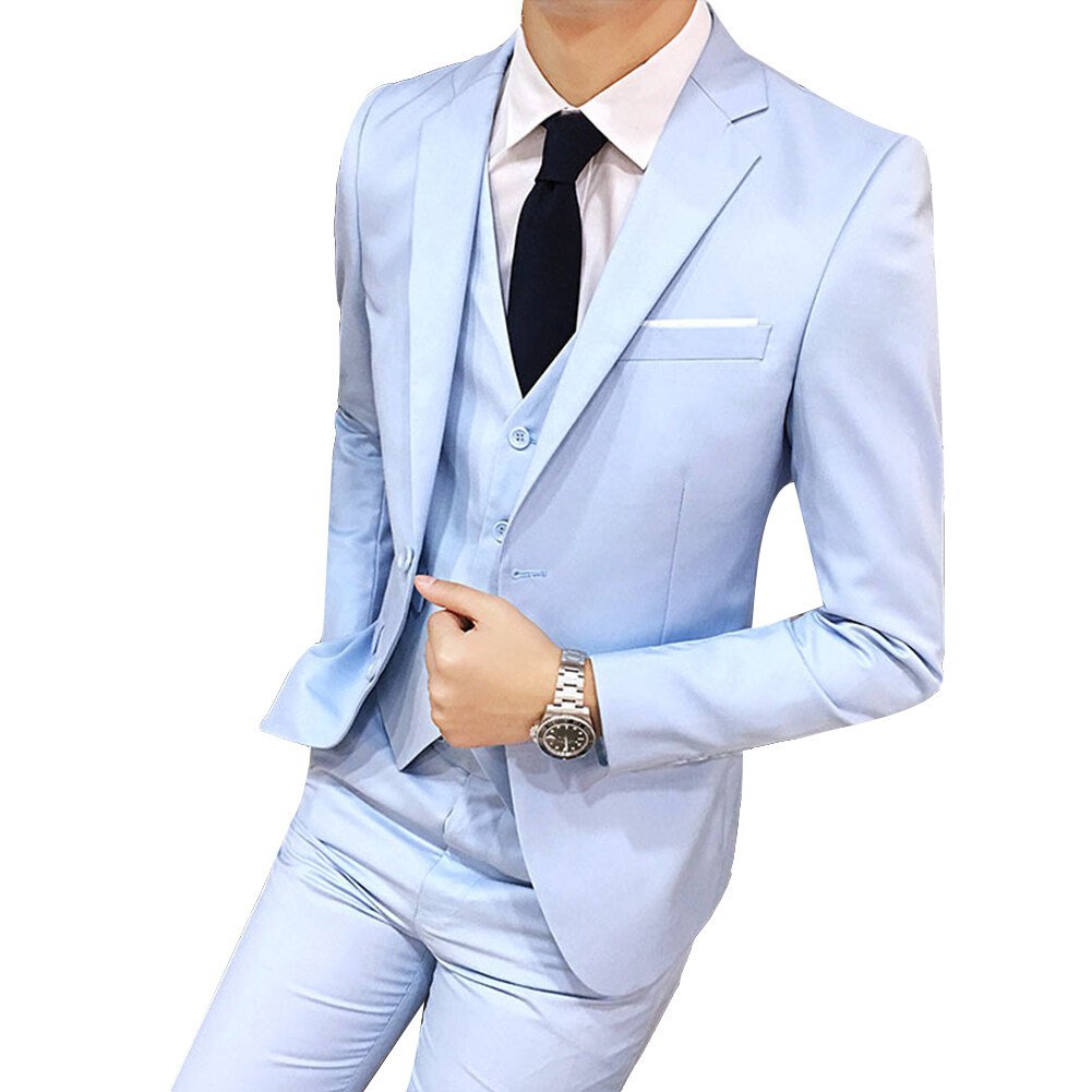 Áo Vest Nam Công Sở Đám Cưới Ngoại Cỡ Ba Món Trang Trọng, Bộ Quần Áo Blazer