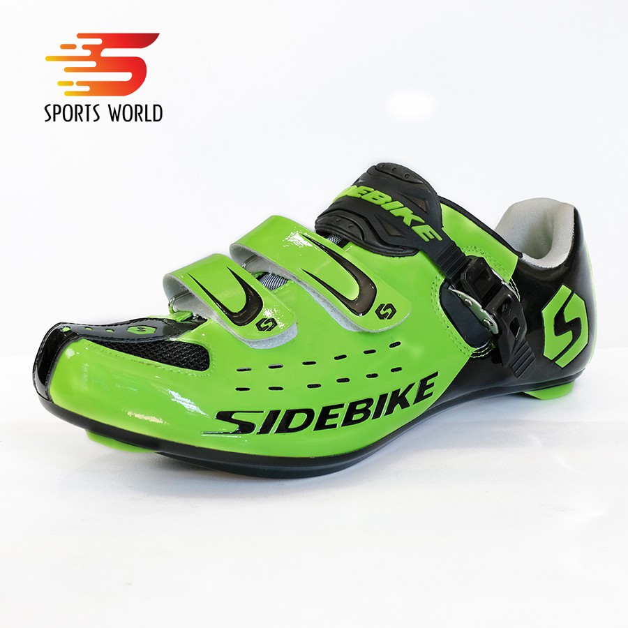Giày can xe đạp thể thao dòng Road khóa kéo SIDEBIKE SD-001 (xanh lá)