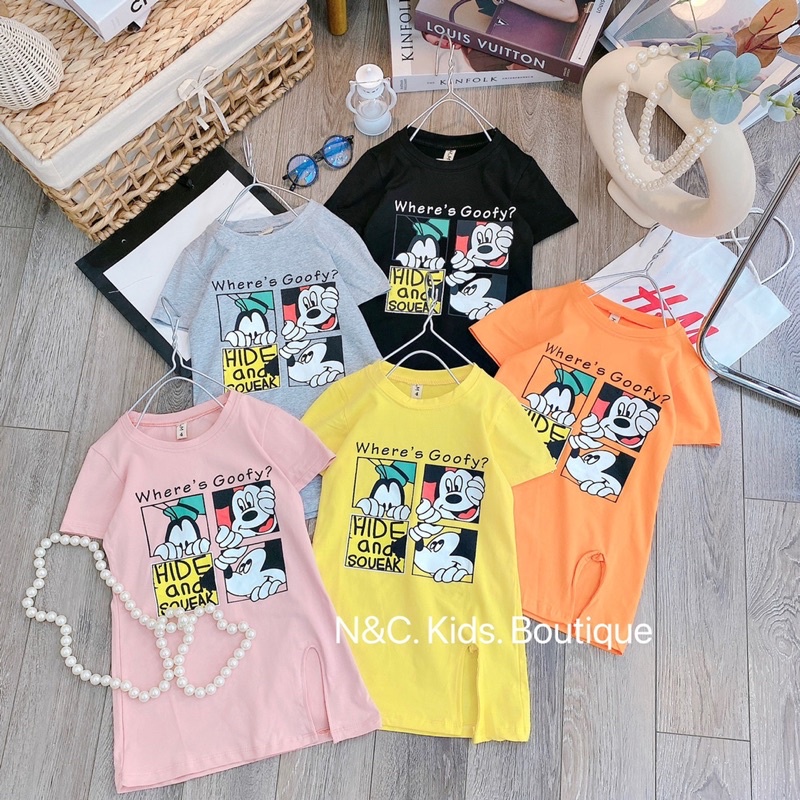 Váy mickey xẻ tà cho bé gái 10-20kg
