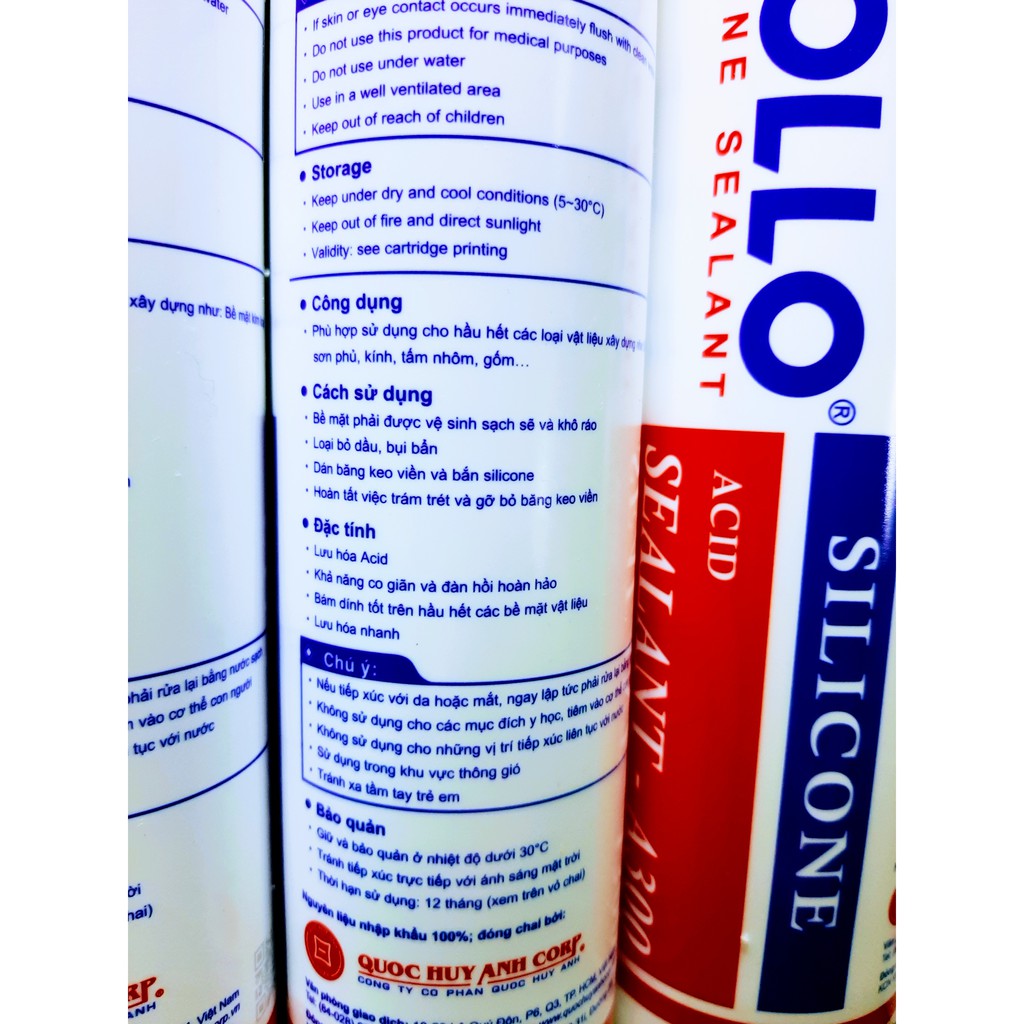 Keo Silicon A300 Trắng Đục Apollo Cao Cấp