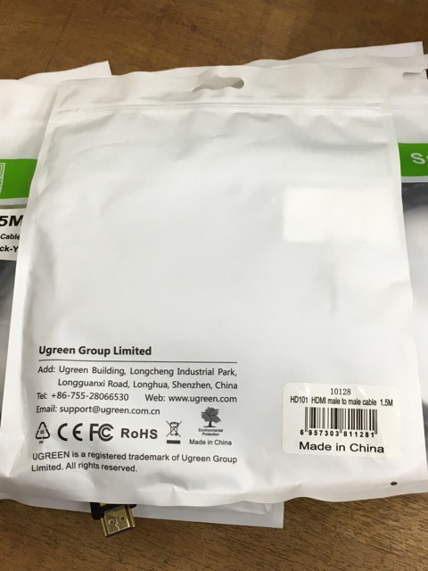 Cáp HDMI Ugreen UG-10128 1,5m hỗ trợ 3D, 4K*2K full HD 1080