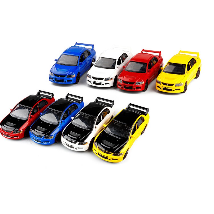 Đồ chơi mô hình xe ô tô Mitsubishi Lancer Evolution 9 xe bằng kim loại có đèn và âm thanh động cơ