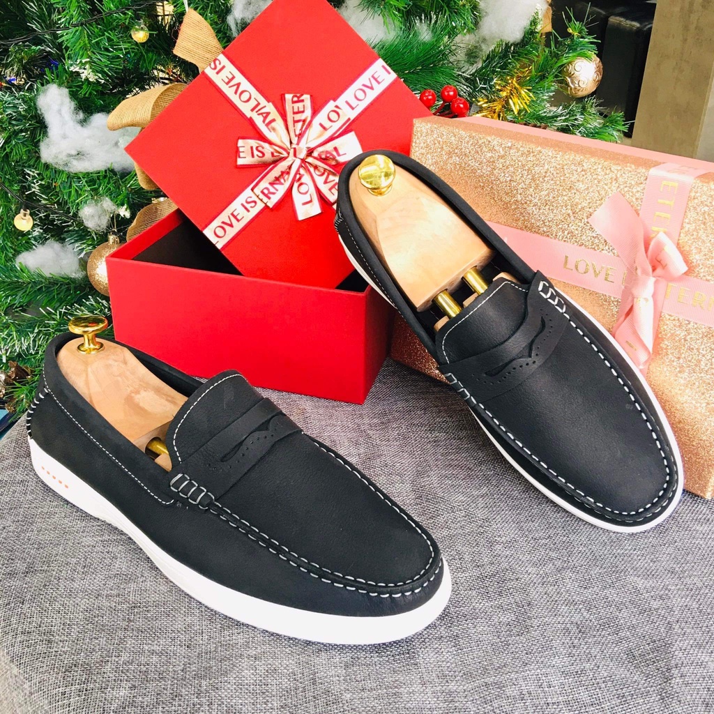 Giày lười Penny Loafer da bò thật hành 12 tháng - Mã T17