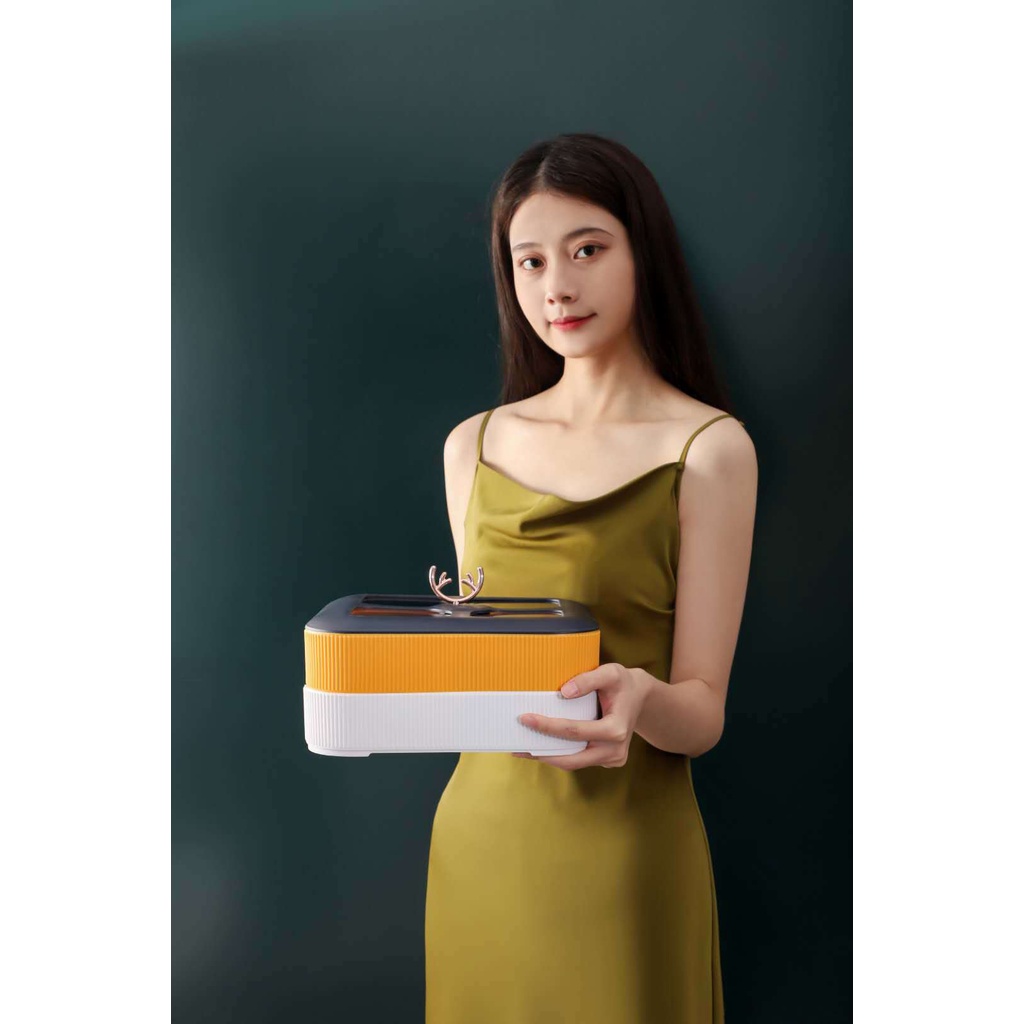 Khay để bánh kẹo hình hươu, khay 2 tầngSHOPEMTRANG07Hộp đựng kẹo 2 tầng để bàn, Khay mứt tết 2 tầng hình con hươu