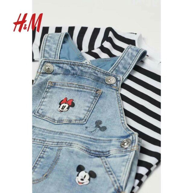 Set yếm HM kẻ Mickey 1-5y
