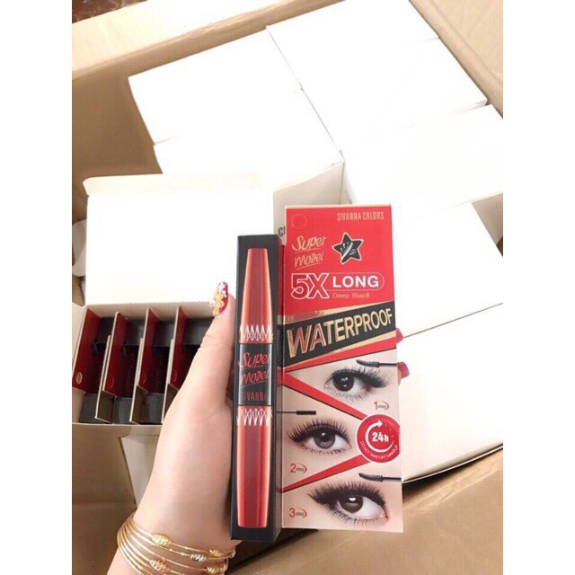 Mascara nối cong siêu dài dày mi Sivanna Super Model 5x Long Thái Lan | BigBuy360 - bigbuy360.vn