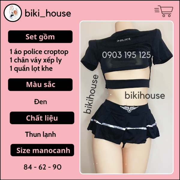 Cosplay cảnh sát sexy đồ ngủ hóa trang nữ police hở ngực gợi cảm BIKI HOUSE N702 - HCM - Giao Hỏa Tốc