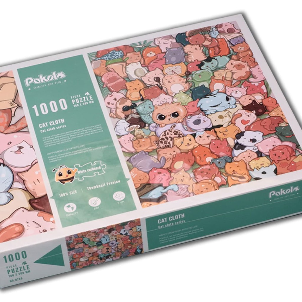 Cá Chép - Puzzle Pokolo - Bộ Xếp Hình Hoạt Hình 1000 Miếng - Chủ đề: Chó, mèo