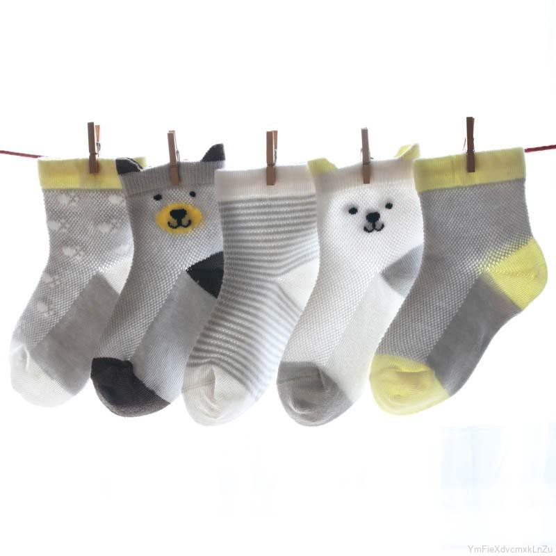 Set 5 Đôi Vớ Cotton Họa Tiết Dễ Thương Cho Bé