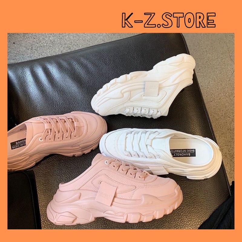 Giày Sục Thể Thao Nữ,Giày Sneaker Đế Cao 5cm ,Giày Thể Thao độn đế hính lá thời trang