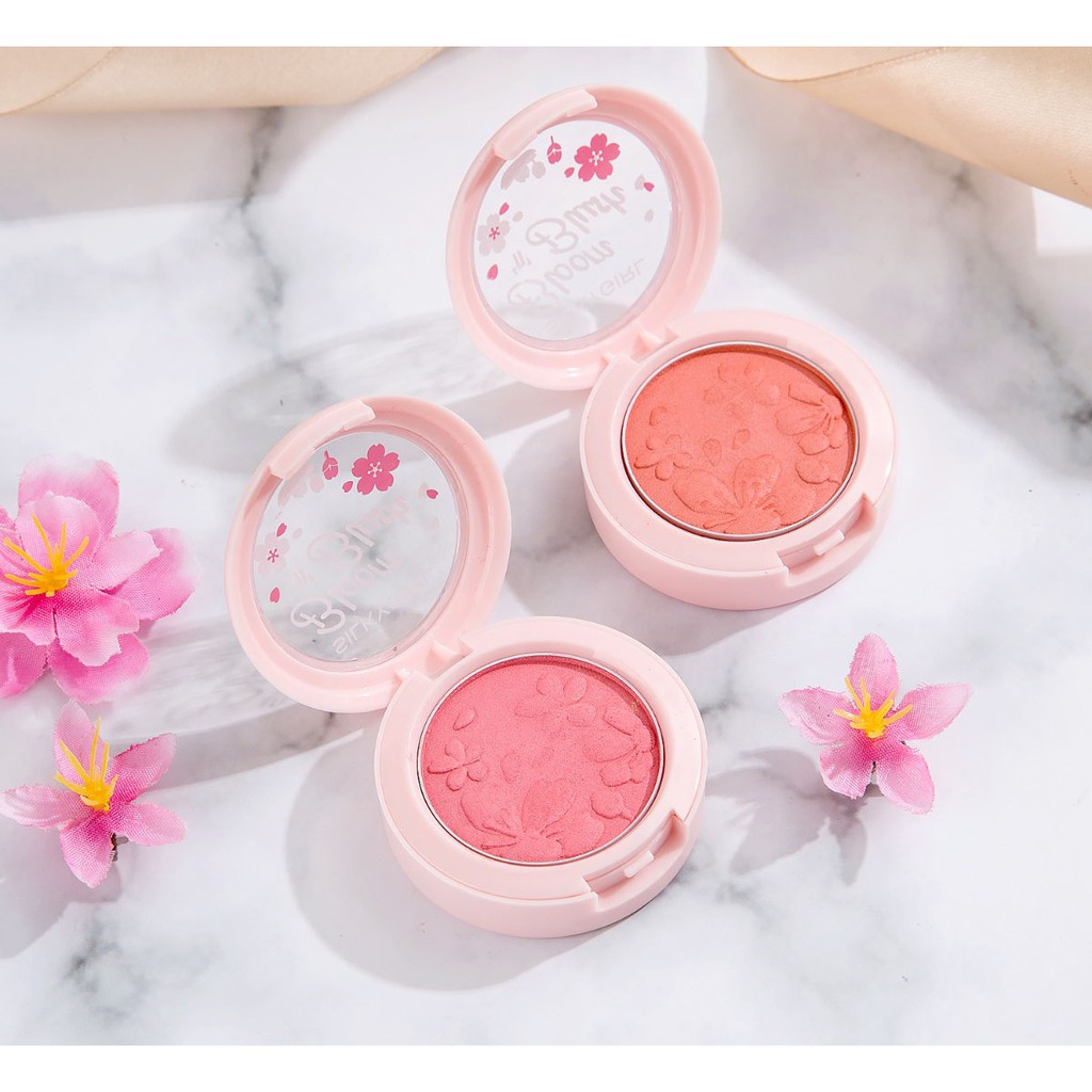 Phấn Má Hồng SILKYGIRL Bloom 'N' Blush 3g .#02 Delicate Peach Hồng Cam