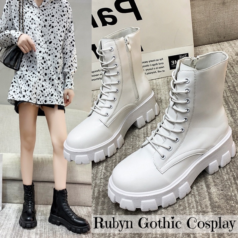🔥Giày Boots Chiến Binh Mẫu Mới Dây Kéo  Size 35-40 .A53