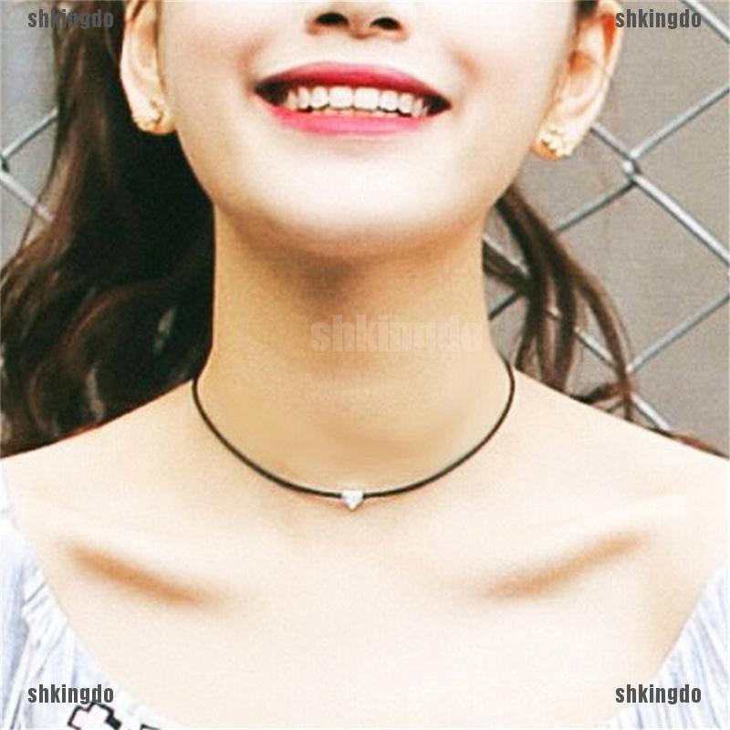 THINH Vòng Cổ Choker Dây Giả Da Phong Cách Vintage
