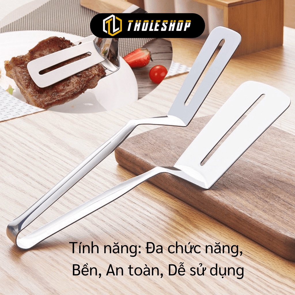 [SGD] Kẹp Inox Gắp Thức Ăn - Xẻng Lật Thịt Nướng, Đồ Chiên Rán, Tay Cầm Thoải Mái 9750