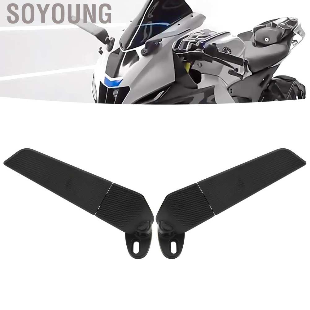 Soyoung 2pcs Motorcycle Rearview Mirror Adjustable Rotating Wind Wing Replacement for Ninja 250 300 H2 H4