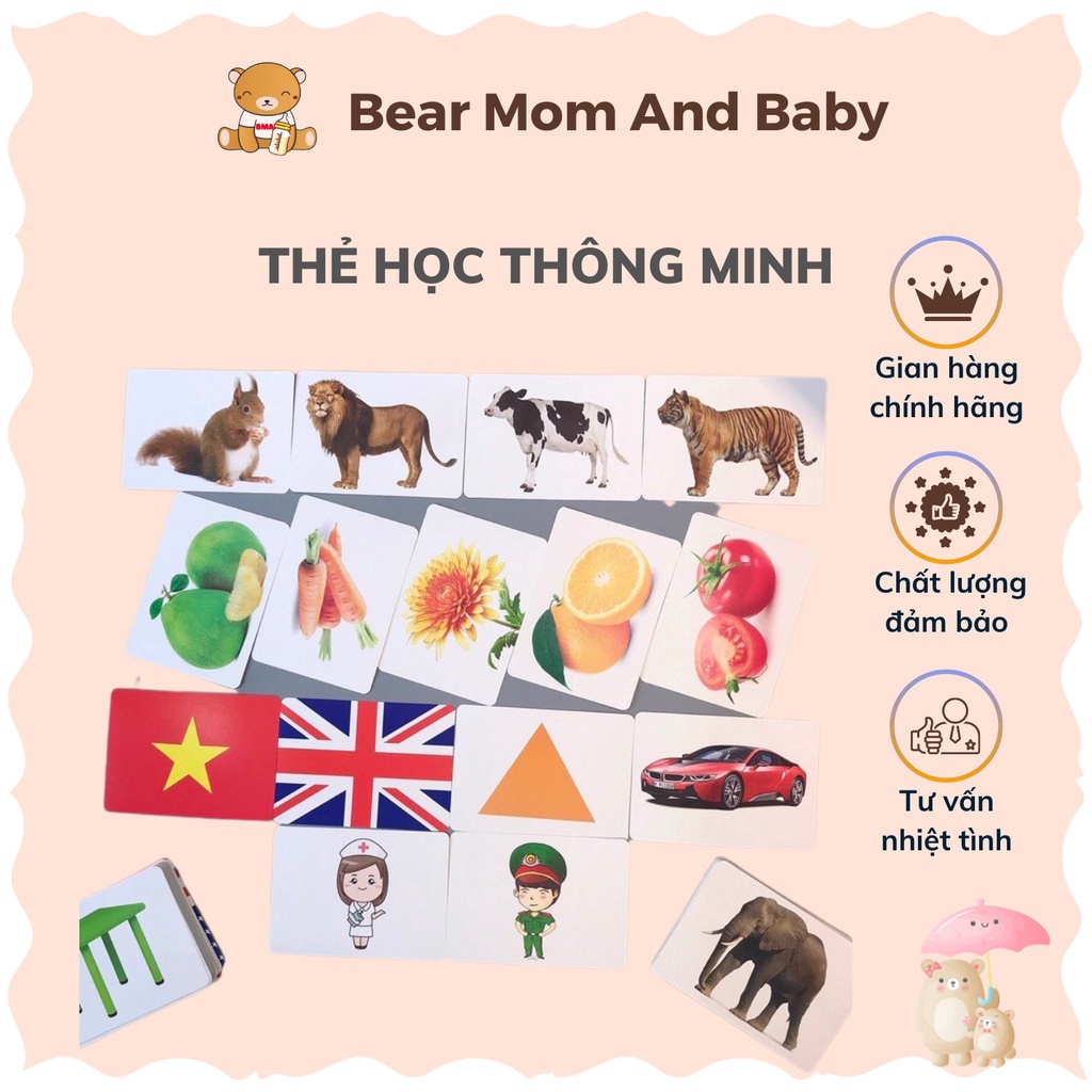 Thẻ học thông minh cho bé( bản to) khổ A5