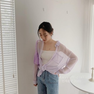Sơ mi nhăn mỏng khoác ngoài ( ảnh thật)