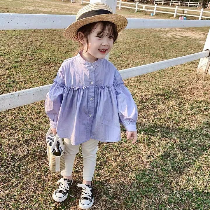 Áo Blouse Cô Gái Hàn Quốc Mới Cơ Bản Học Viện