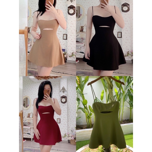 HÌNH THẬT - Sẵn Hỏa Tốc -  Reina Dress - Đầm 2 Dây Cúp Ngực Orange Studios