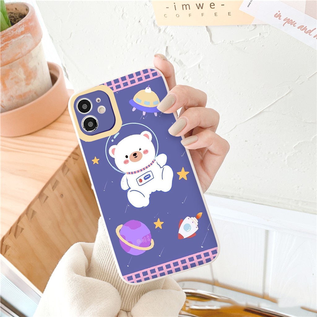 ỐP IPHONE GẤU TRẮNG PHI HÀNH GIA Ốp iphone iPhone 12 Pro Max 13 11 XS XR 6 6S 7 8 Plus SE 2020 vuông cạnh BVC