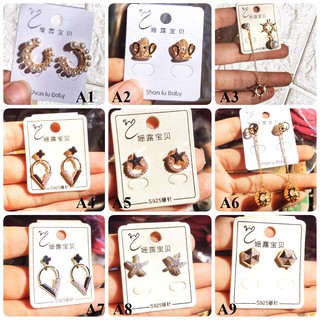 Bông Tai đính đá zircon xi bạc 92.5