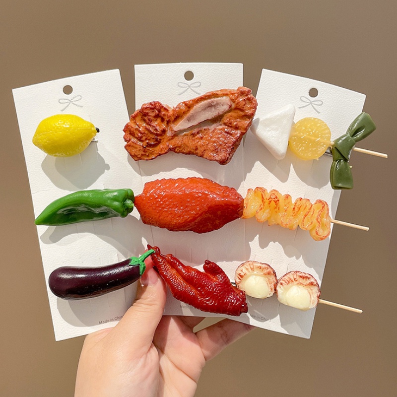 Kẹp Tóc Hình Thức Ăn BBQ Sáng Tạo Dễ Thương Thời Trang Mùa Hè Cho Nữ