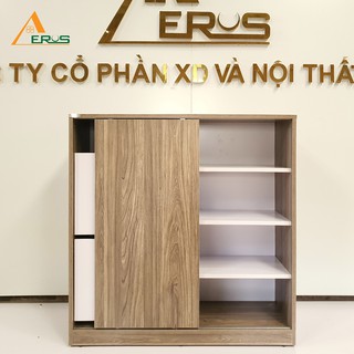 Tủ đựng giày gỗ công nghiệp thông minh 1 cánh trượt kết hợp 2 cánh lật tiện lợi (TG-28)