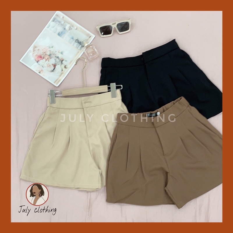 [Ảnh thật shop tự chụp] Quần Short Nữ giả váy xếp 2 ly chất tuyết mưa QS002