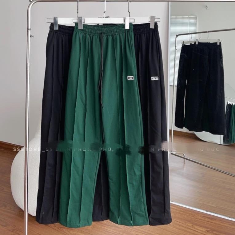 [NEW] Quần Dài Nỉ A.T.Y.Z 2 Màu Đen_Xanh Unisex  Nam Nữ Đều Mặc Được ( Hàng Sẵn, Ảnh Thật)