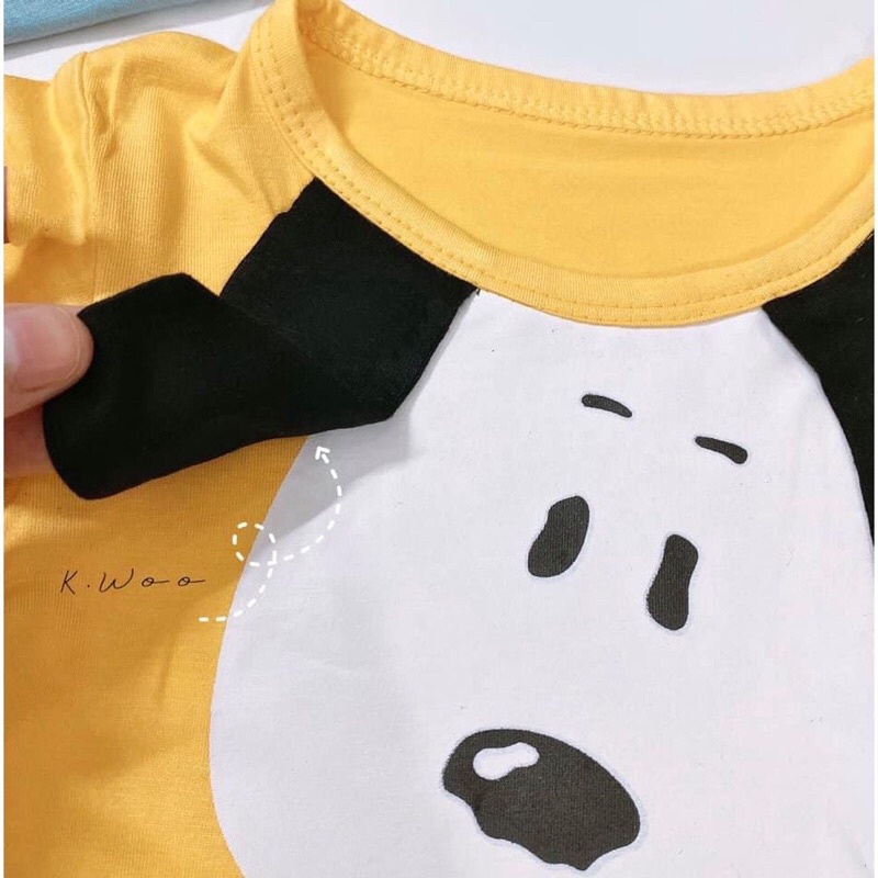 Bộ dài tay thun lạnh phiên bản Snoopy cực đẹp cho bé trai gái