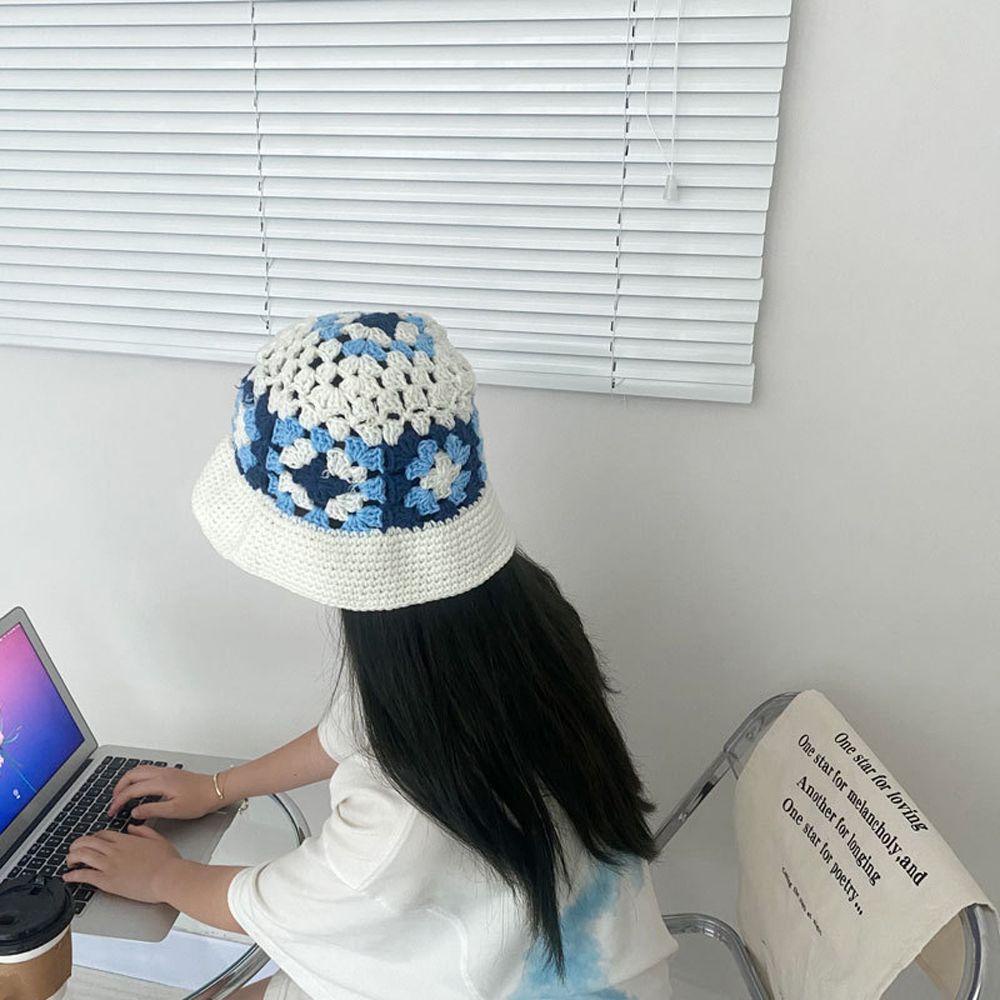 QQMALL Mũ Bucket Dệt Kim Chống Nắng Thời Trang Mùa Đông Cho Nữ